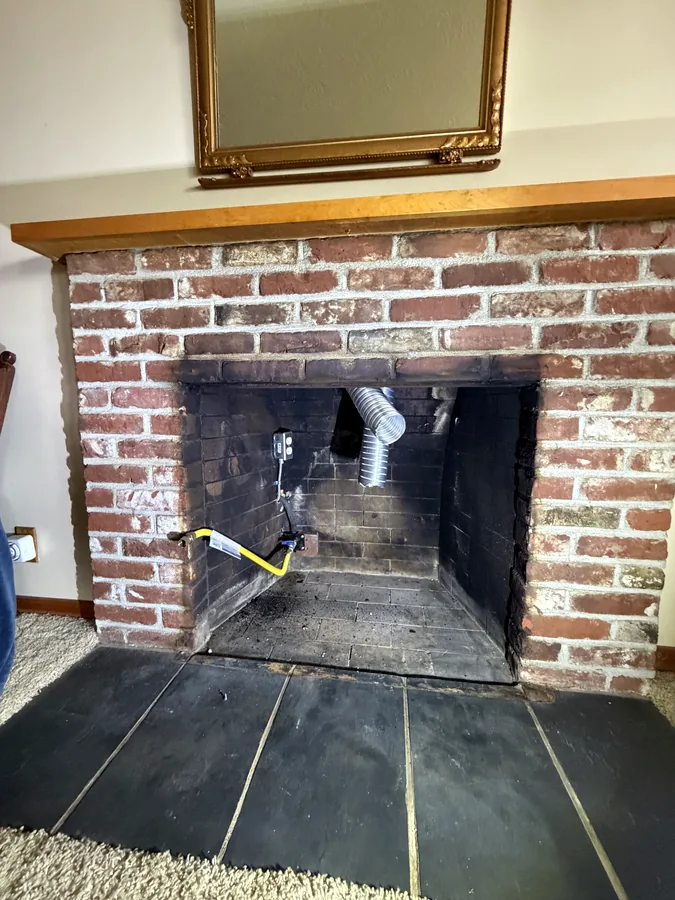 Before &mdash; Gas Fireplace Insert Fitted