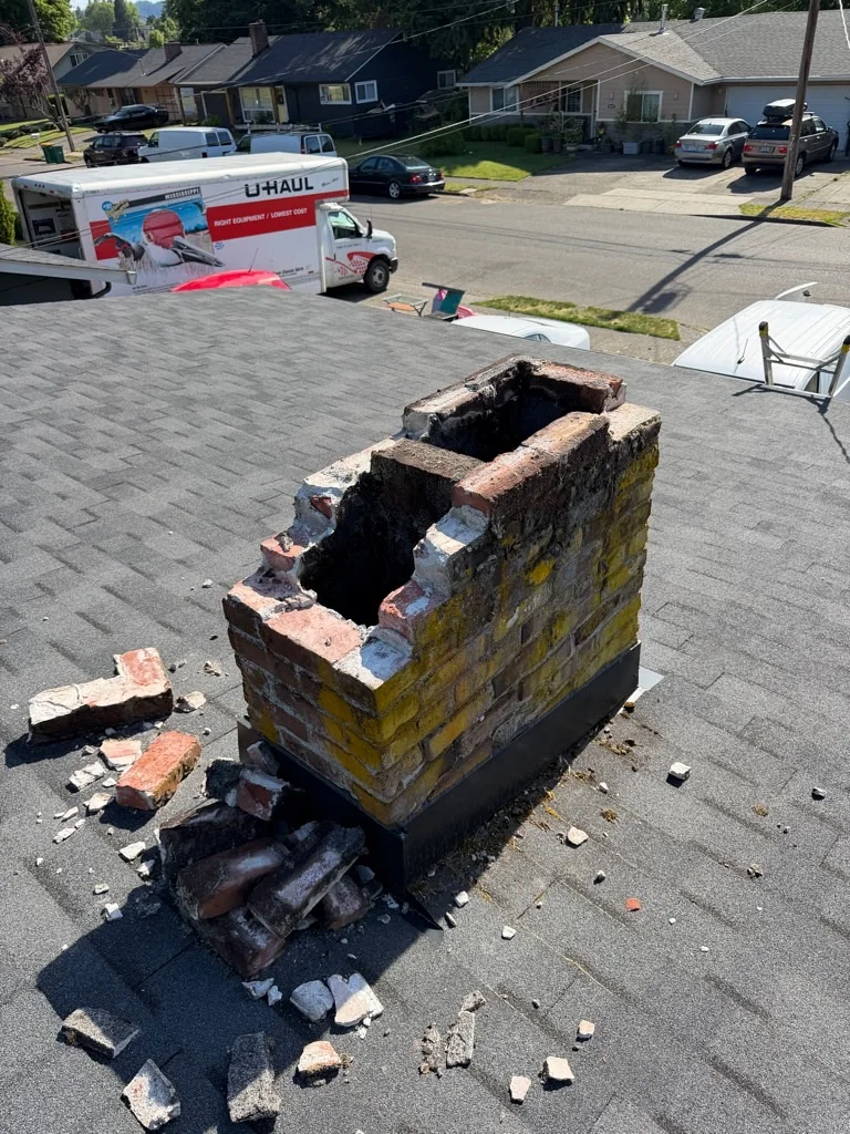 Before &mdash; Full Chimney Rebuild